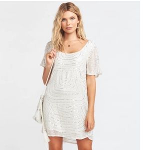 ShowMeYourMumu White Beaded Dress - Katie Dress - size medium
